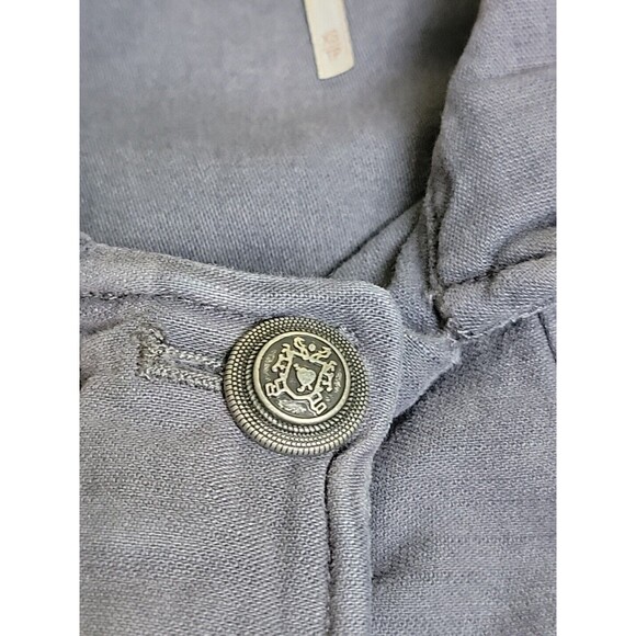 Free People Field Jacket Womens XS Gray Patch Pockets Button Utility Cotton Boho - Picture 4 of 12